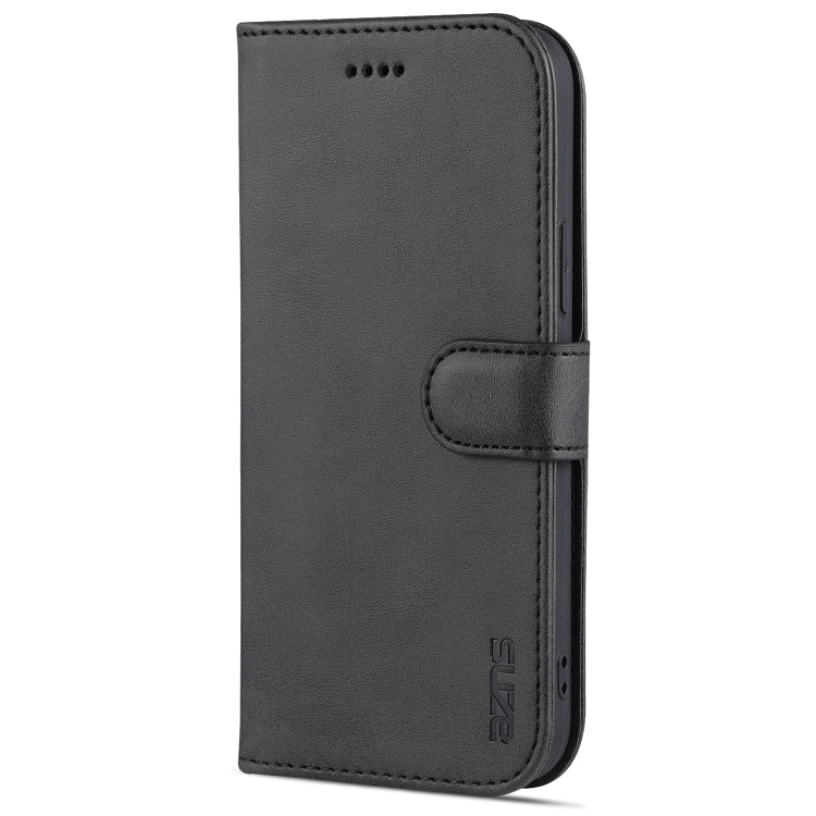 For iPhone 12 mini AZNS Skin Feel Calf Texture Horizontal Flip Leather Case with Card Slots & Holder & Wallet(Black)