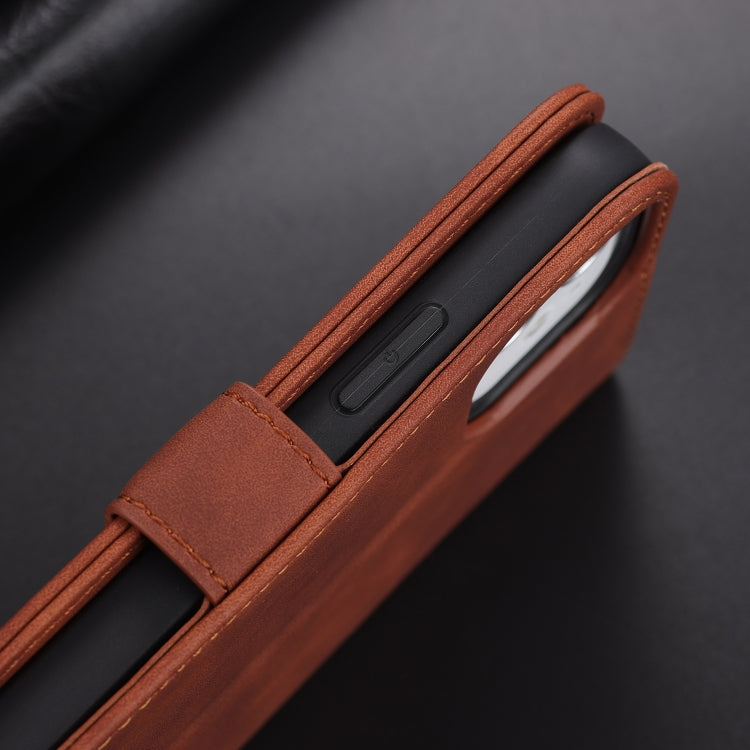 For iPhone 12 mini AZNS Skin Feel Calf Texture Horizontal Flip Leather Case with Card Slots & Holder & Wallet(Blue)