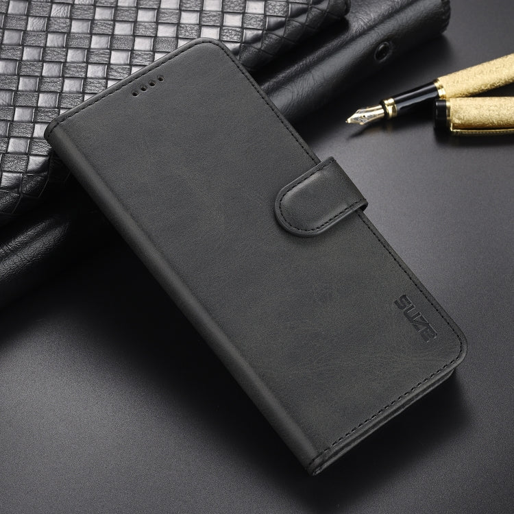 For Xiaomi Redmi Note 10 Pro Max AZNS Skin Feel Calf Texture Horizontal Flip Leather Case with Card Slots & Holder & Wallet(Black)