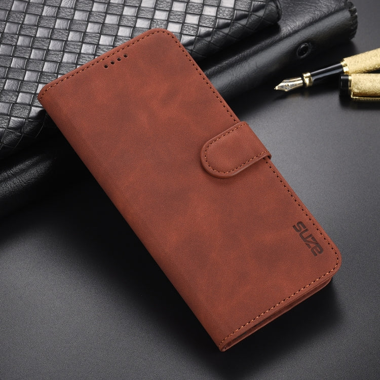 For Xiaomi Redmi Note 10 Pro Max AZNS Skin Feel Calf Texture Horizontal Flip Leather Case with Card Slots & Holder & Wallet(Brown)