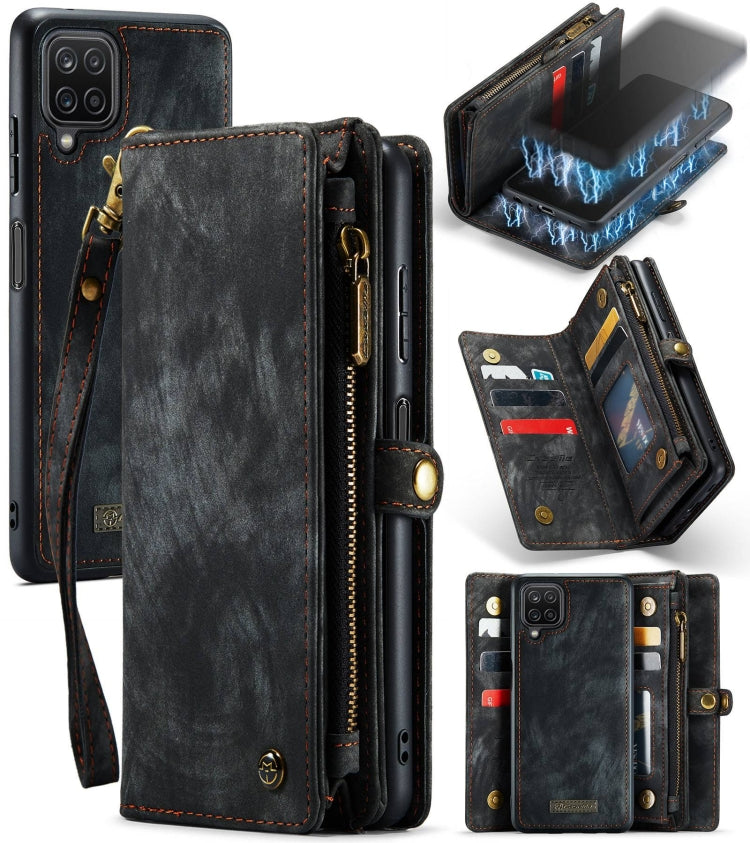 CaseMe Detachable Multifunctional Horizontal Flip Leather Case, with Card Slot & Holder & Zipper Wallet & Photo Frame, For Samsung Galaxy A12