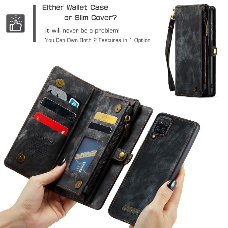 CaseMe Detachable Multifunctional Horizontal Flip Leather Case, with Card Slot & Holder & Zipper Wallet & Photo Frame, For Samsung Galaxy A12
