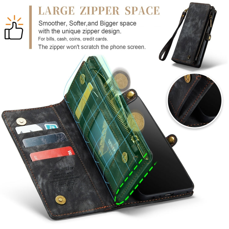 CaseMe Detachable Multifunctional Horizontal Flip Leather Case, with Card Slot & Holder & Zipper Wallet & Photo Frame, For Samsung Galaxy A12