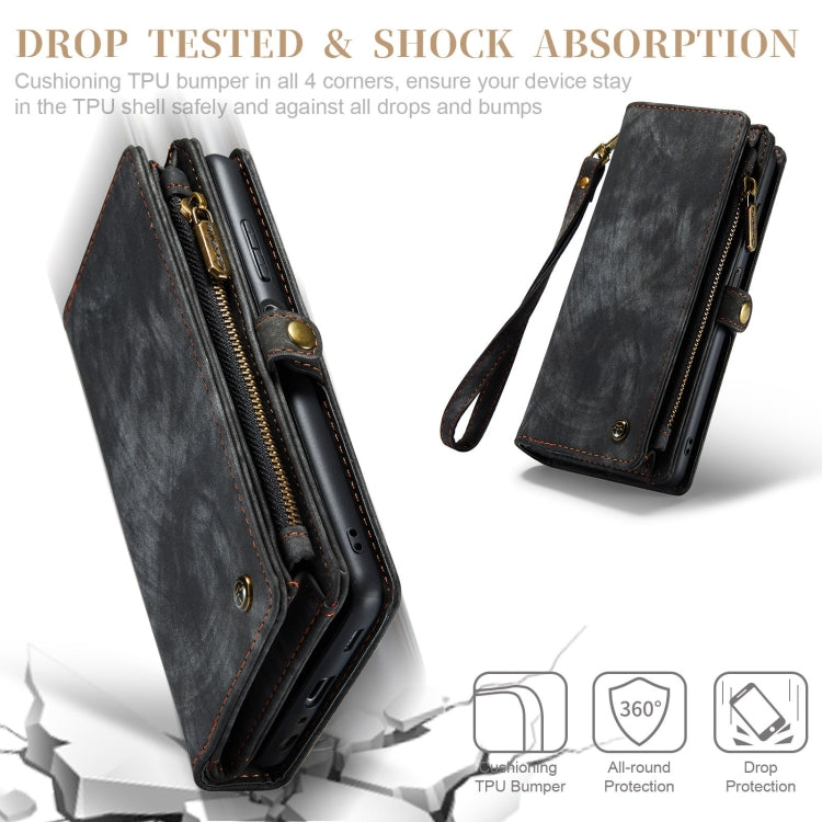 CaseMe Detachable Multifunctional Horizontal Flip Leather Case, with Card Slot & Holder & Zipper Wallet & Photo Frame, For Samsung Galaxy A12