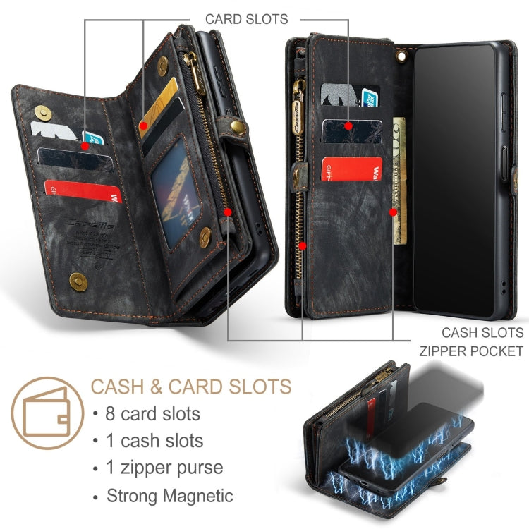 CaseMe Detachable Multifunctional Horizontal Flip Leather Case, with Card Slot & Holder & Zipper Wallet & Photo Frame, For Samsung Galaxy A12