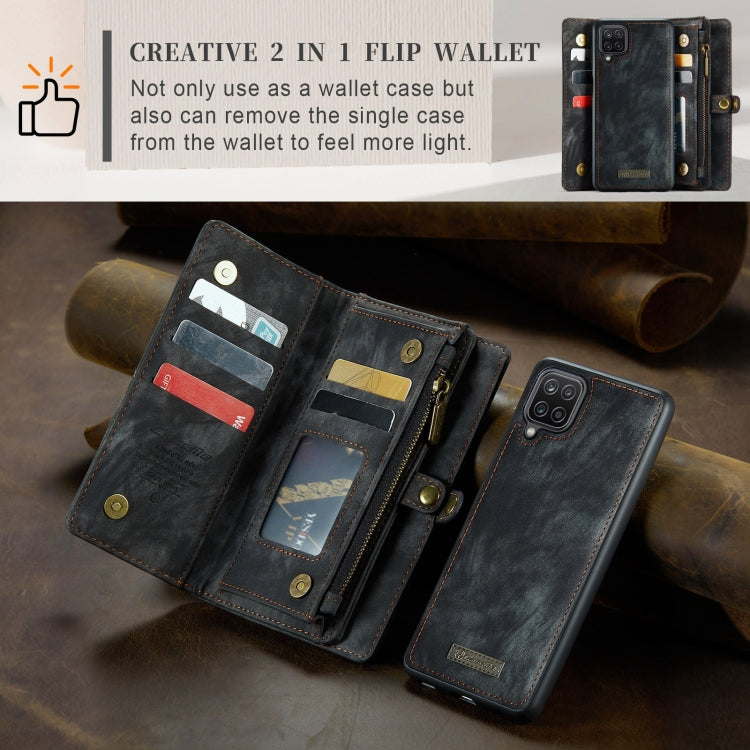 CaseMe Detachable Multifunctional Horizontal Flip Leather Case, with Card Slot & Holder & Zipper Wallet & Photo Frame, For Samsung Galaxy A12