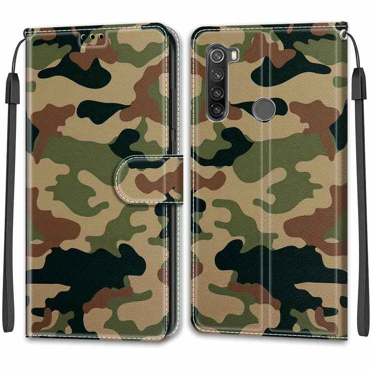 For Xiaomi Redmi Note 8T Voltage Coloured Drawing Magnetic Clasp Horizontal Flip PU Leather Case with Holder & Card Slots(C12 Green Yellow Camouflage)
