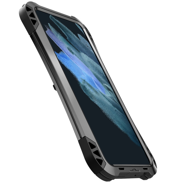 For Samsung Galaxy S21 FE R-JUST AMIRA Shockproof Dustproof Waterproof Metal Protective Case(Black)