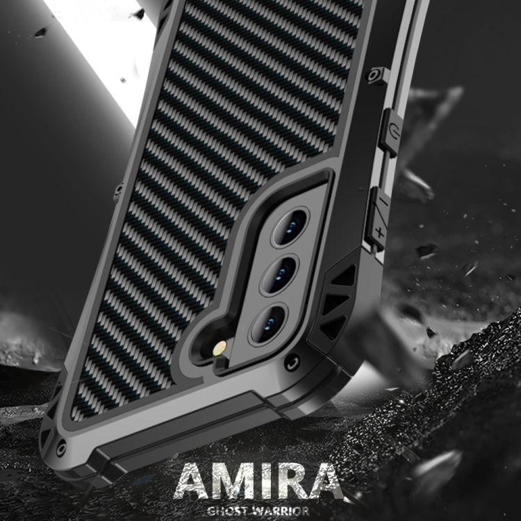 For Samsung Galaxy S21 FE R-JUST AMIRA Shockproof Dustproof Waterproof Metal Protective Case(Black)