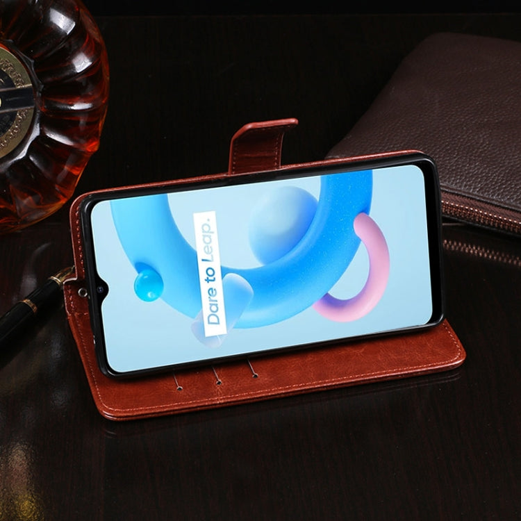 For OPPO Realme C11 (2021) idewei Crazy Horse Texture Horizontal Flip Leather Case with Holder & Card Slots & Wallet(Rose Red)