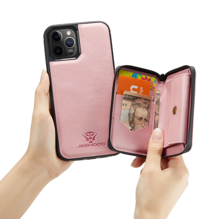 JEEHOOD Magnetic Zipper Horizontal Flip Leather Case with Holder & Card Slot & Wallet, For iPhone 12 mini, For iPhone 12 / 12 Pro, For iPhone 12 Pro Max