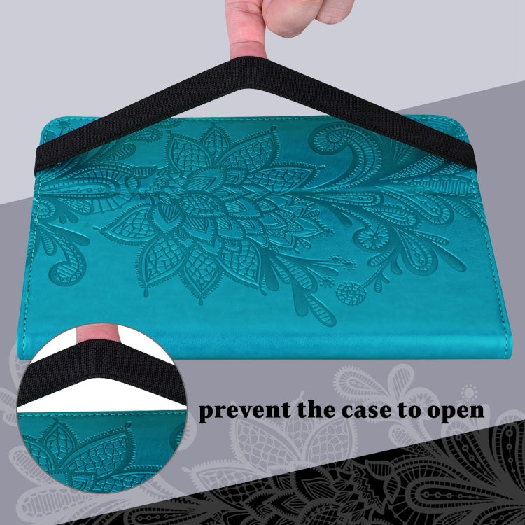 Lace Flower Embossing Pattern Horizontal Flip Leather Case with Holder & Card Slots & Wallet & Photo Frame & Sleep / Wake-up Function, For Amazon Kindle Fire HD 8 2020 / HD 8 Plus 2020, For Amazon Kindle Fire HD 10 2019 / 2018 / 2017 / 2016