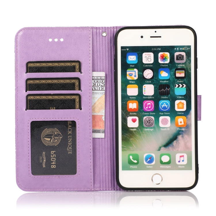 Skin Feel Embossed Sunflower Horizontal Flip Leather Case with Holder & Card Slots & Wallet & Lanyard, For iPhone 7 Plus / 8 Plus, For iPhone 7 / 8 / SE(2020)