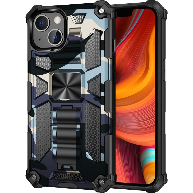 Camouflage Armor Shockproof TPU + PC Magnetic Protective Case with Holder, For iPhone 13 Pro Max, For iPhone 13, For iPhone 13 Pro