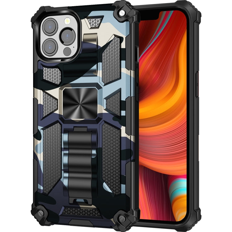 Camouflage Armor Shockproof TPU + PC Magnetic Protective Case with Holder, For iPhone 13 Pro Max, For iPhone 13, For iPhone 13 Pro