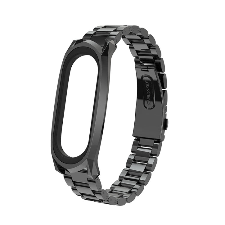 For Xiaomi Mi Band 6 / 5 / 4 / 3 Mijobs Three Beads Metal GT Stainless Steel Replacement Watchband