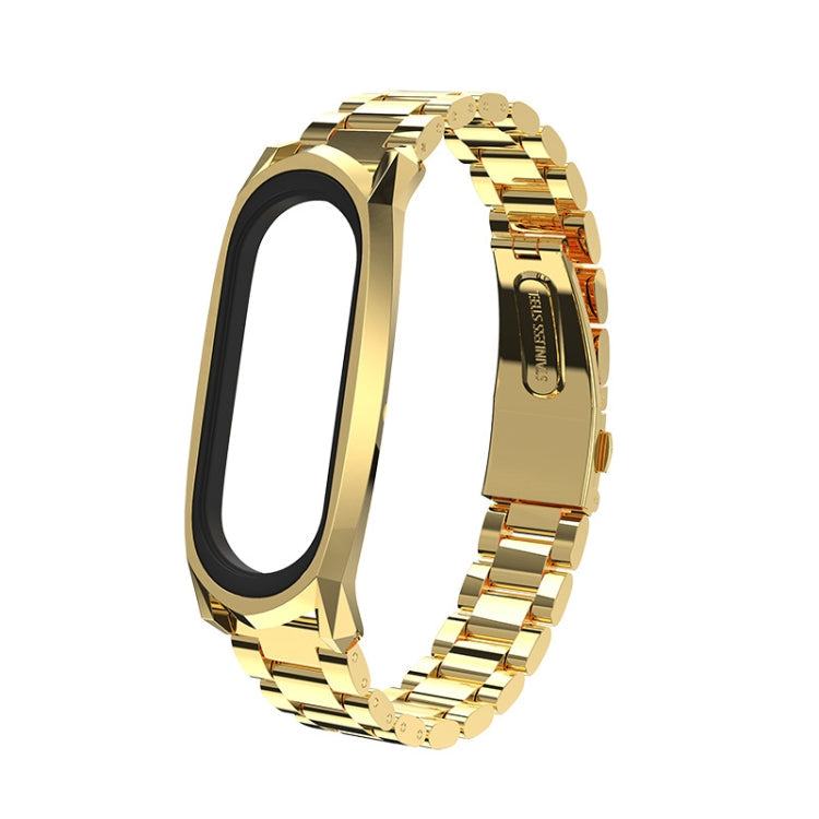 For Xiaomi Mi Band 6 / 5 / 4 / 3 Mijobs Three Beads Metal GT Stainless Steel Replacement Watchband