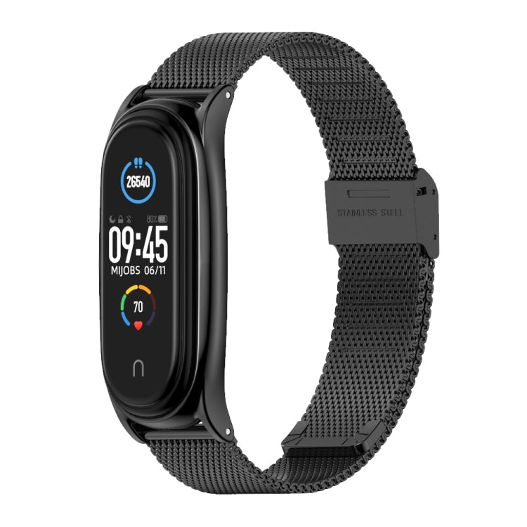 For Xiaomi Mi Band 6 / 5 / 4 / 3 Mijobs Milan Buckle Plus Stainless Steel Replacement Watchband