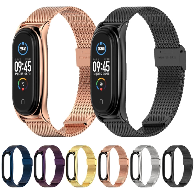 For Xiaomi Mi Band 6 / 5 / 4 / 3 Mijobs Milan Buckle Plus Stainless Steel Replacement Watchband
