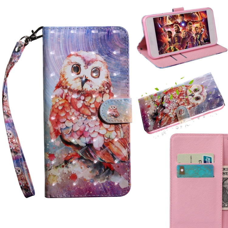 3D Painting Pattern Coloured Drawing Horizontal Flip TPU + PU Leather Case with Holder & Card Slots & Wallet, For Motorola Moto G8 Play, For OnePlus 7 Pro / 7T Pro