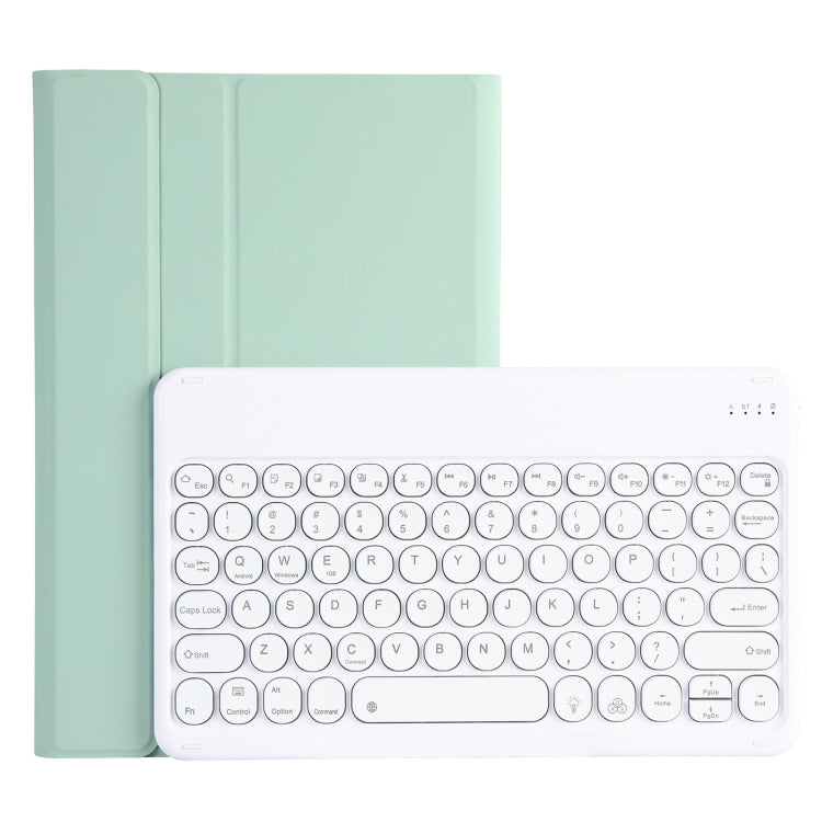 YAM12 Backlight Style Lambskin Texture Detachable Round Keycap Bluetooth Keyboard Leather Case with Holder, For Lenovo Pad Plus 11 inch TB-J607F / Tab P11 11 inch TB-J606F / Pad 11 inch