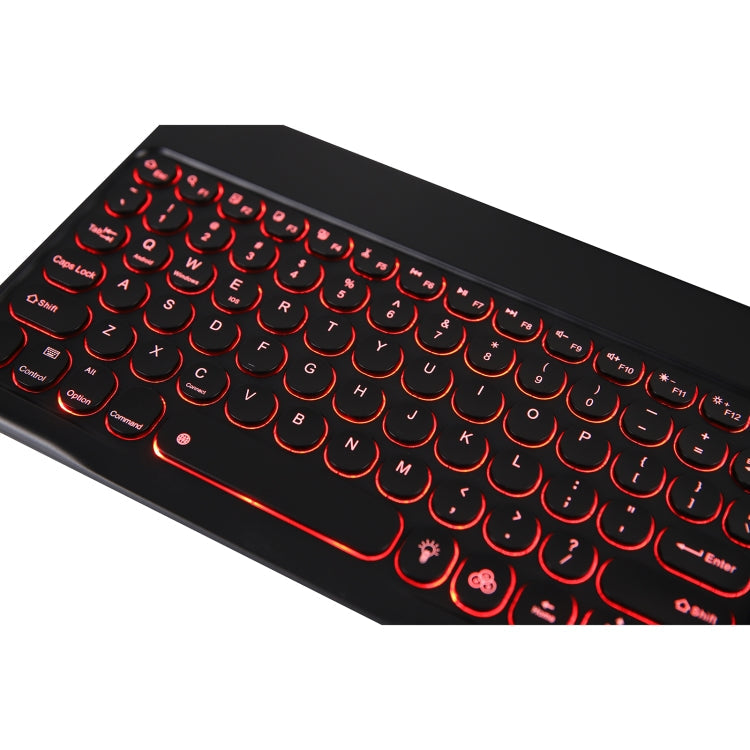 YAM12 Backlight Style Lambskin Texture Detachable Round Keycap Bluetooth Keyboard Leather Case with Holder, For Lenovo Pad Plus 11 inch TB-J607F / Tab P11 11 inch TB-J606F / Pad 11 inch
