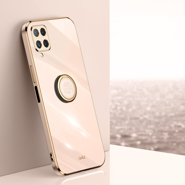 XINLI Straight Edge 6D Electroplate TPU Phone Case with Ring Holder, For Samsung Galaxy A22 4G, For Samsung Galaxy A72 5G, For Samsung Galaxy A82 5G, For Samsung Galaxy A52 5G