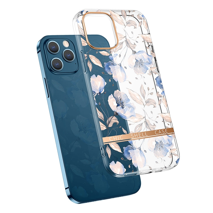 High Translucent Electroplating Flower Pattern TPU + PC Shockproof Case, For iPhone 11, For iPhone 11 Pro, For iPhone 12 Pro Max, For iPhone 11 Pro Max