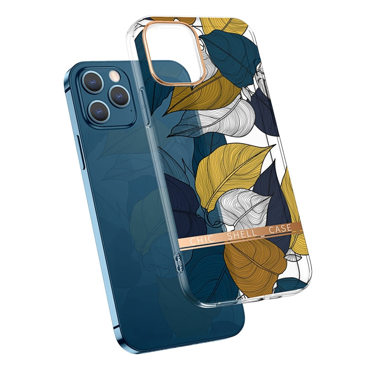 High Translucent Electroplating Flower Pattern TPU + PC Shockproof Case, For iPhone 11, For iPhone 11 Pro, For iPhone 12 Pro Max, For iPhone 11 Pro Max