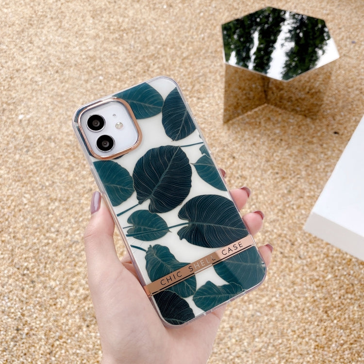 High Translucent Electroplating Flower Pattern TPU + PC Shockproof Case, For iPhone 11, For iPhone 11 Pro, For iPhone 12 Pro Max, For iPhone 11 Pro Max