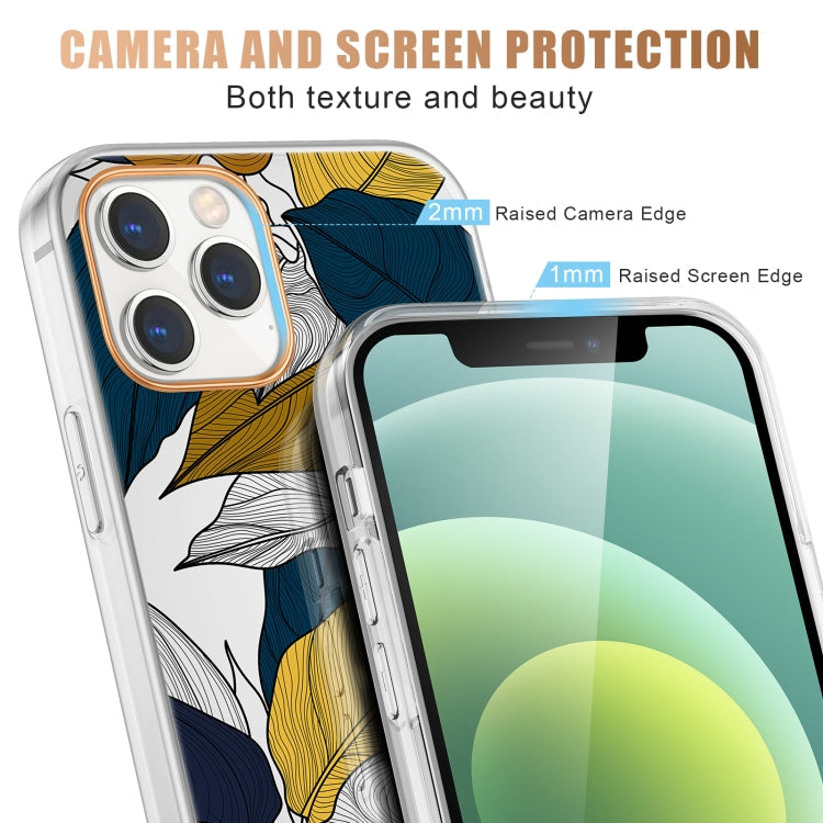 High Translucent Electroplating Flower Pattern TPU + PC Shockproof Case, For iPhone 11, For iPhone 11 Pro, For iPhone 12 Pro Max, For iPhone 11 Pro Max