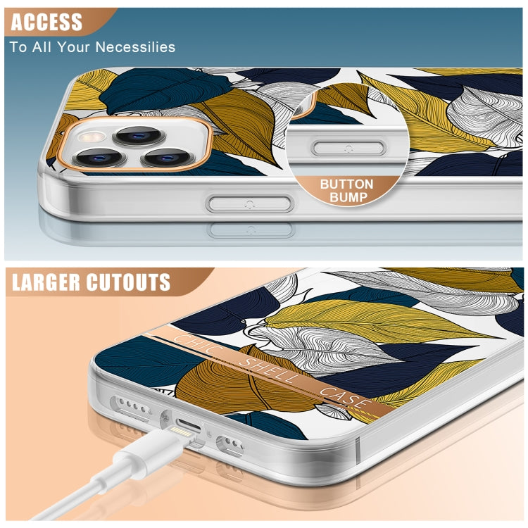 High Translucent Electroplating Flower Pattern TPU + PC Shockproof Case, For iPhone 11, For iPhone 11 Pro, For iPhone 12 Pro Max, For iPhone 11 Pro Max