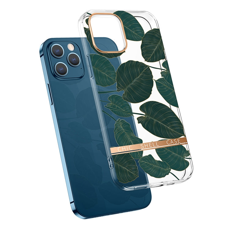 High Translucent Electroplating Flower Pattern TPU + PC Shockproof Case, For iPhone 11, For iPhone 11 Pro, For iPhone 12 Pro Max, For iPhone 11 Pro Max