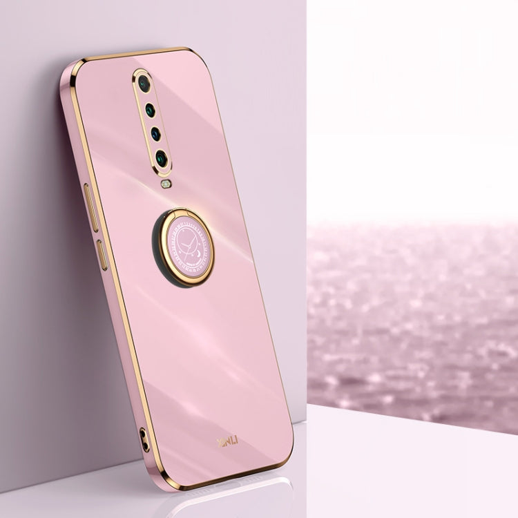 XINLI Straight Edge 6D Electroplate TPU Phone Case with Ring Holder, For Xiaomi Redmi K30, For Xiaomi Redmi K40, For Xiaomi Redmi Note 8 Pro