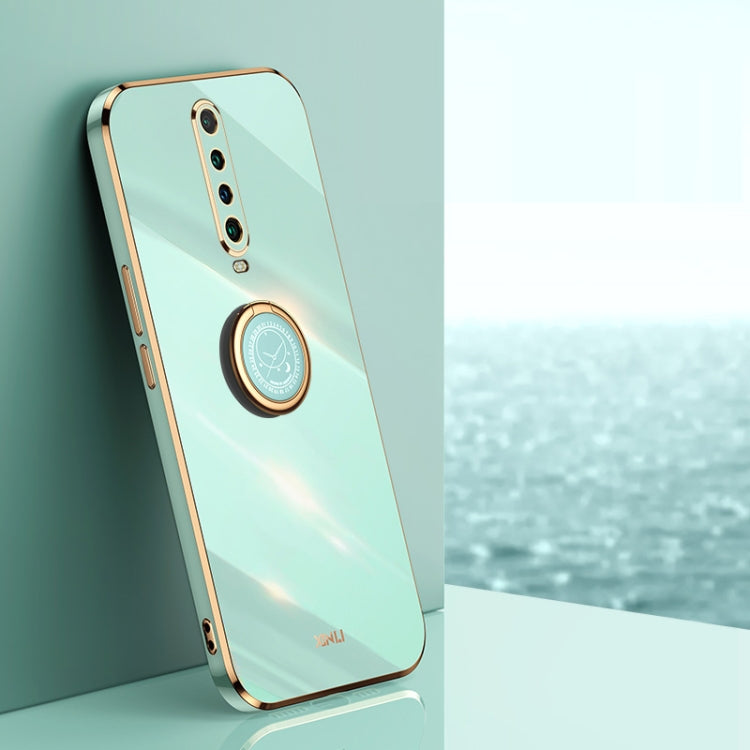 XINLI Straight Edge 6D Electroplate TPU Phone Case with Ring Holder, For Xiaomi Redmi K30, For Xiaomi Redmi K40, For Xiaomi Redmi Note 8 Pro