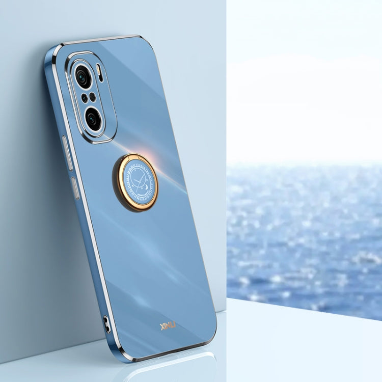 XINLI Straight Edge 6D Electroplate TPU Phone Case with Ring Holder, For Xiaomi Redmi K30, For Xiaomi Redmi K40, For Xiaomi Redmi Note 8 Pro