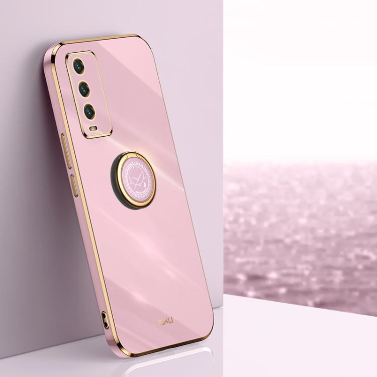 XINLI Straight Edge 6D Electroplate TPU Phone Case with Ring Holder, For Xiaomi Redmi Note 9 4G, For Xiaomi Redmi Note 9 5G, For Xiaomi Redmi Note 9S