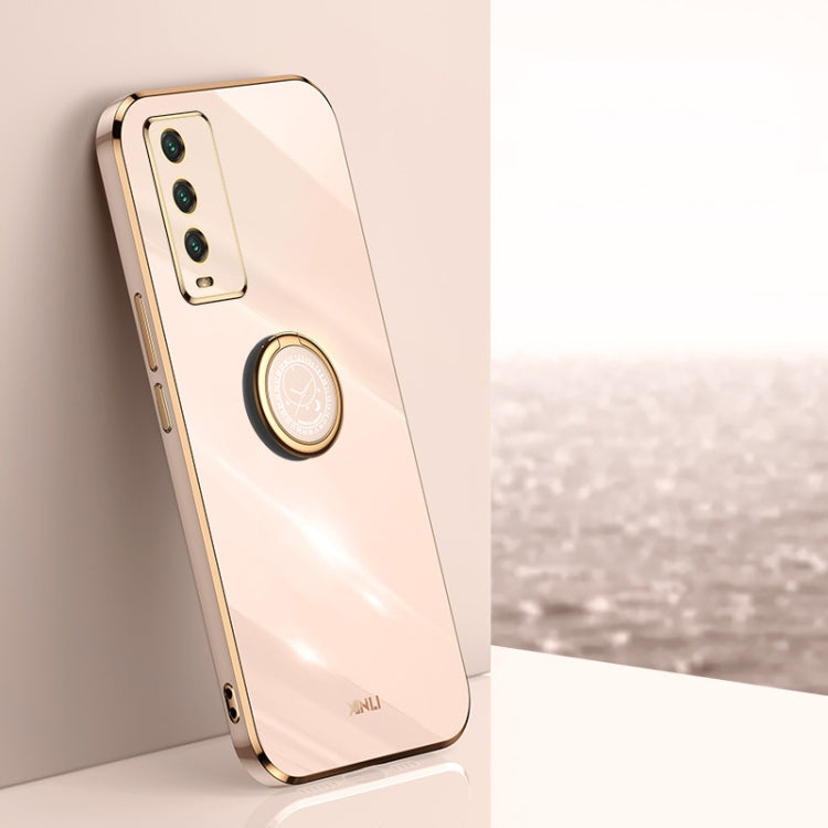 XINLI Straight Edge 6D Electroplate TPU Phone Case with Ring Holder, For Xiaomi Redmi Note 9 4G, For Xiaomi Redmi Note 9 5G, For Xiaomi Redmi Note 9S