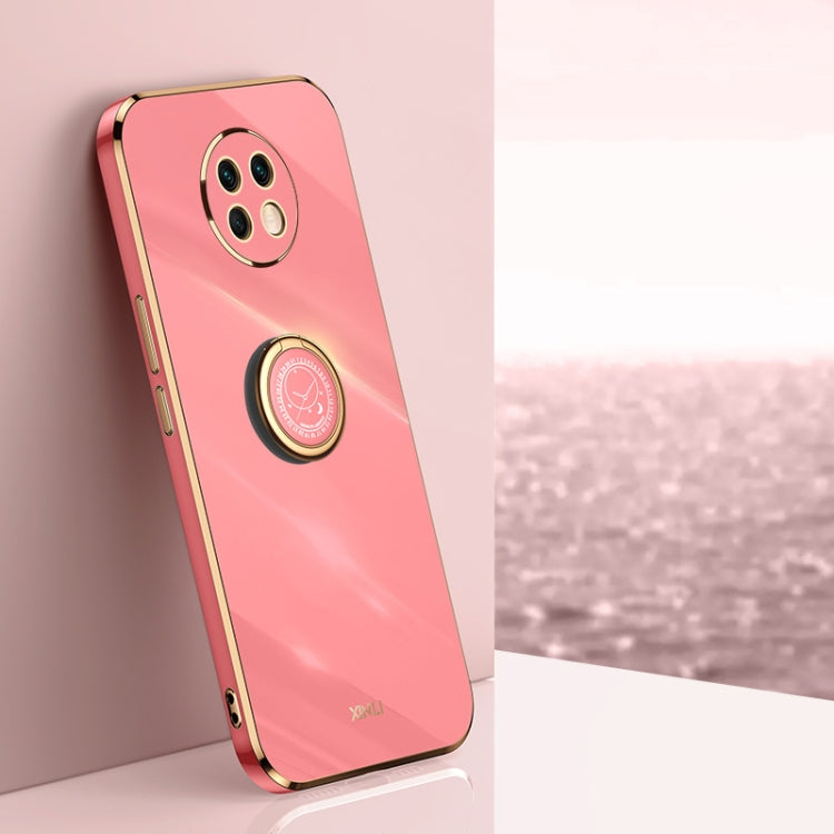 XINLI Straight Edge 6D Electroplate TPU Phone Case with Ring Holder, For Xiaomi Redmi Note 9 4G, For Xiaomi Redmi Note 9 5G, For Xiaomi Redmi Note 9S
