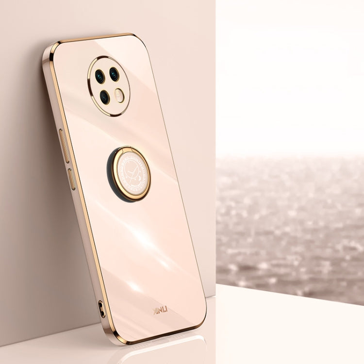 XINLI Straight Edge 6D Electroplate TPU Phone Case with Ring Holder, For Xiaomi Redmi Note 9 4G, For Xiaomi Redmi Note 9 5G, For Xiaomi Redmi Note 9S