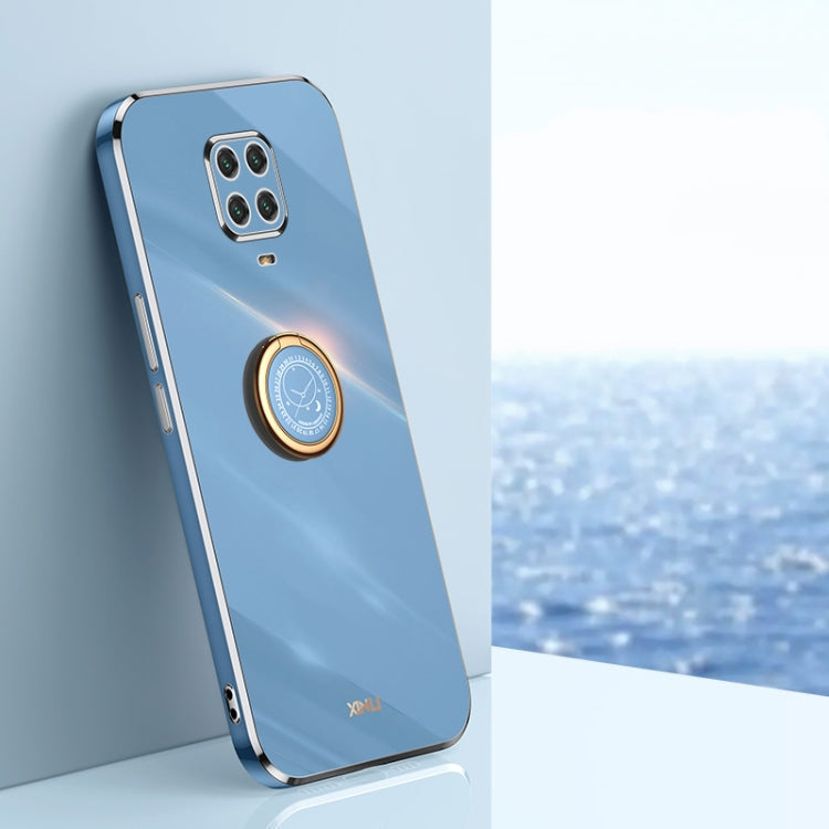 XINLI Straight Edge 6D Electroplate TPU Phone Case with Ring Holder, For Xiaomi Redmi Note 9 4G, For Xiaomi Redmi Note 9 5G, For Xiaomi Redmi Note 9S
