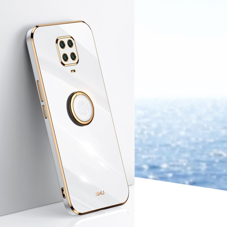 XINLI Straight Edge 6D Electroplate TPU Phone Case with Ring Holder, For Xiaomi Redmi Note 9 4G, For Xiaomi Redmi Note 9 5G, For Xiaomi Redmi Note 9S