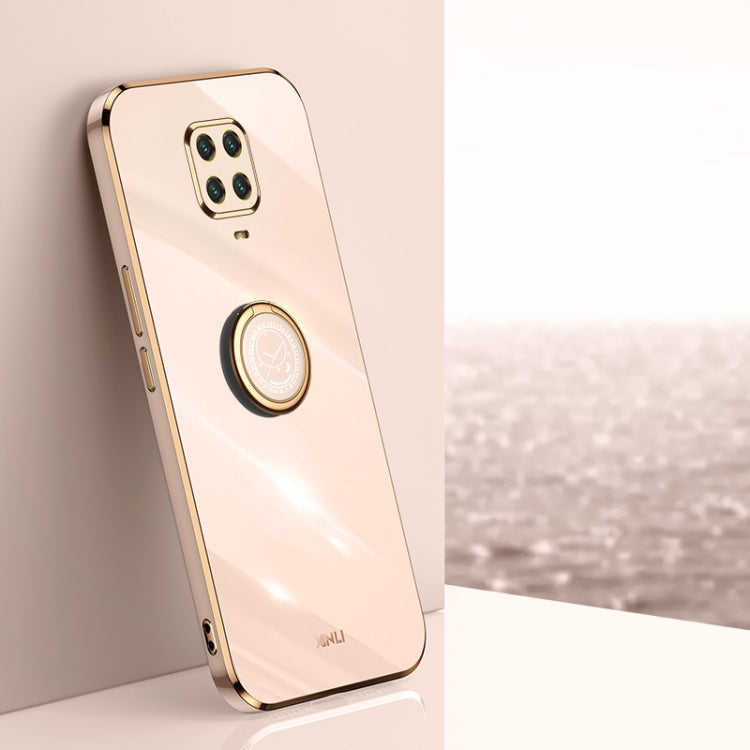 XINLI Straight Edge 6D Electroplate TPU Phone Case with Ring Holder, For Xiaomi Redmi Note 9 4G, For Xiaomi Redmi Note 9 5G, For Xiaomi Redmi Note 9S