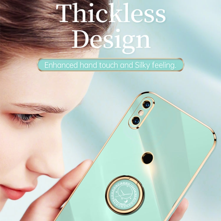XINLI Straight Edge 6D Electroplate TPU Phone Case with Ring Holder, For Xiaomi Mi 8, For Xiaomi Mi 9, For Xiaomi Mi 10 5G