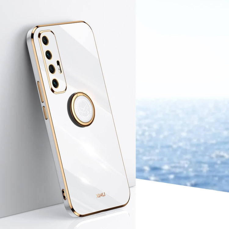XINLI Straight Edge 6D Electroplate TPU Phone Case with Ring Holder, For Xiaomi Mi 10S, For Xiaomi Mi 10T Lite 5G, For Xiaomi Mi 11
