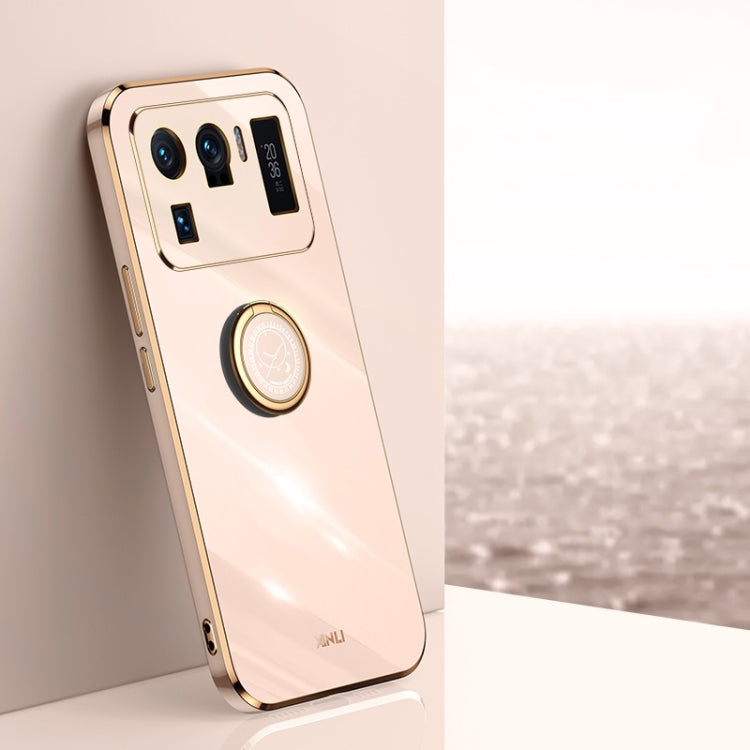 XINLI Straight Edge 6D Electroplate TPU Phone Case with Ring Holder, For Xiaomi Mi 11 Ultra, For Xiaomi Mi 11 Lite, For Xiaomi Redmi K30 Pro