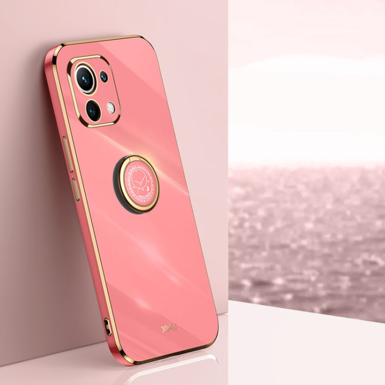 XINLI Straight Edge 6D Electroplate TPU Phone Case with Ring Holder, For Xiaomi Mi 11 Ultra, For Xiaomi Mi 11 Lite, For Xiaomi Redmi K30 Pro