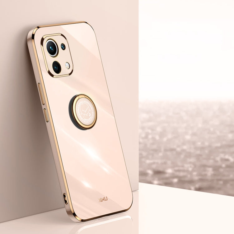 XINLI Straight Edge 6D Electroplate TPU Phone Case with Ring Holder, For Xiaomi Mi 11 Ultra, For Xiaomi Mi 11 Lite, For Xiaomi Redmi K30 Pro