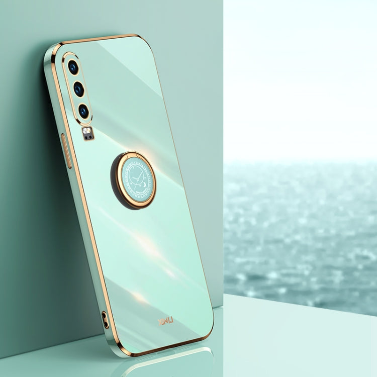 XINLI Straight Edge 6D Electroplate TPU Phone Case with Ring Holder, For Huawei P30, For Huawei P30 Pro, For Huawei P30 Lite