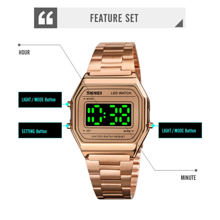 SKMEI 1646 LED Digital Display Luminous Electronic Watch